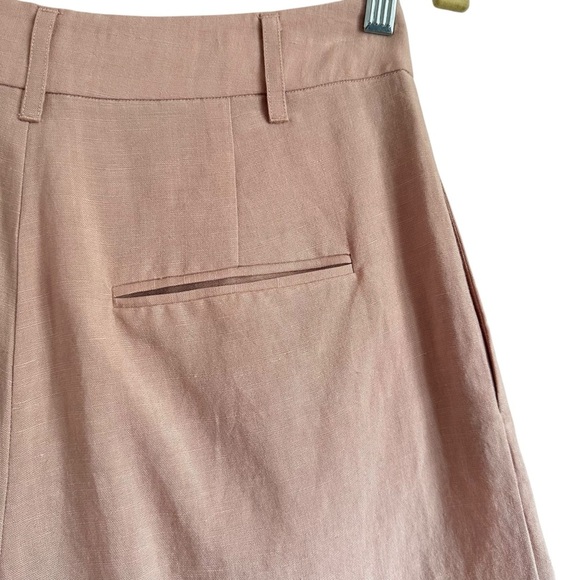 NIA ASH PINK LINEN BLEND TROUSER SHORTS SIZE SMALL - Picture 6 of 13